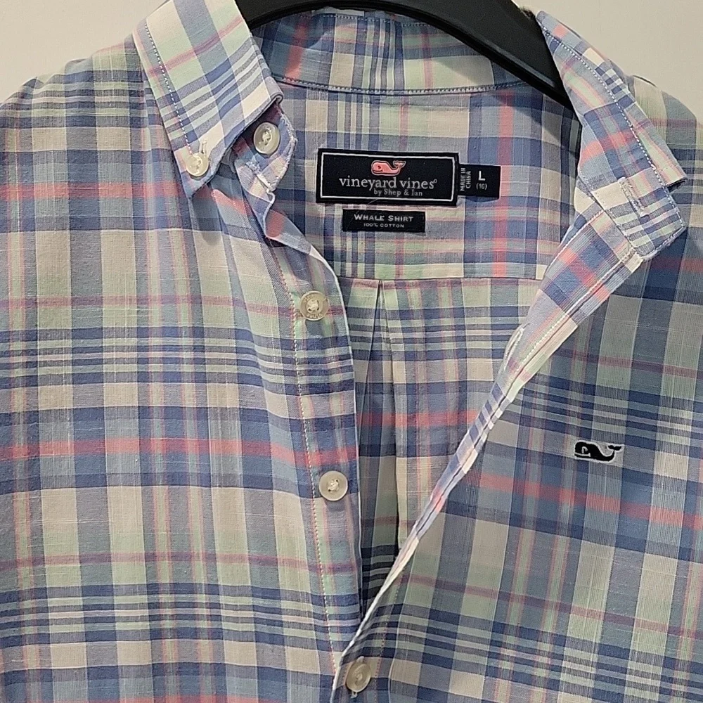 Vineyard Vines Boys Large (16) cotton plaid shirt - Picture 2 of 5